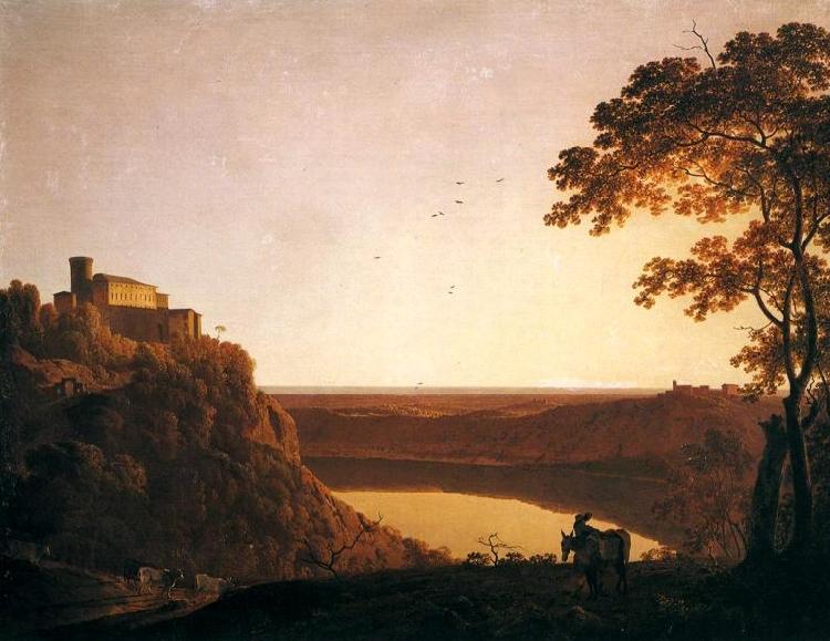 Joseph wright of derby Lake Nemi at Sunset Sweden oil painting art